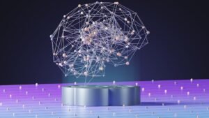 Abstract network of connected nodes, symbolizing AI and data governance